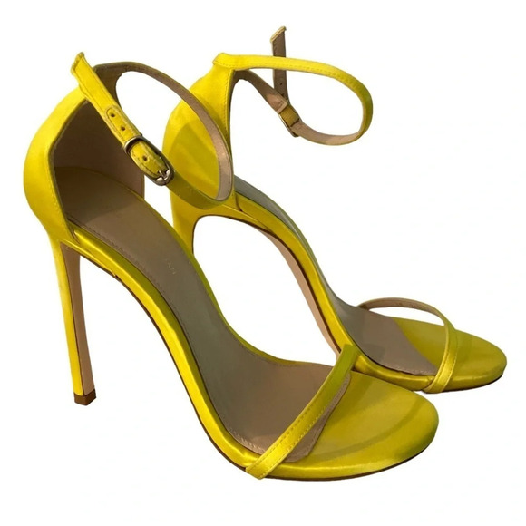 Stuart Weitzman Nudist Satin Sandals Size 8 - Picture 11 of 12